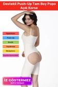 Vücut Şekillendirici İz Bırakmaz Kaymaz Sıkılaştırıcı Destekli Push-Up Tam Boy Popo Açık Korse thumbnail 1