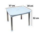 Çelik Ayna Alüminyum Ayaklı Paslanmaz Kare Tabure 910 thumbnail 4