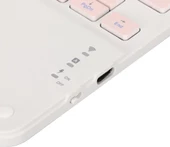Samsung Galaxy Tab A SM-T580 10.1" Uyumlu Kablosuz Bluetooth Dahili Bataryalı Şarjlı TouchPad'li Klavye Mouse Seti - Pembe - 5