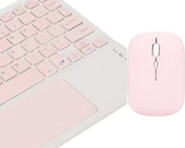 Lenovo Tab P12 TB370FU 12.7" Uyumlu Kablosuz Bluetooth Dahili Bataryalı Şarjlı TouchPad'li Klavye Mouse Seti - Pembe - 4