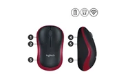 Logitech M185 910-002237 Kırmızı Optik Kablosuz Mouse - 4