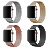 Apple Watch 38mm 40mm 42mm 44mm Çelik Mıknatıslı Hasır Kordon - 1
