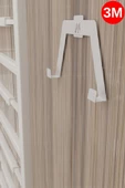 Risingmaber 4'lü 3M Yapışkanlı Beyaz Çift Kancalı Askılık, Bornoz Askısı, Mutfak Banyo Askısı MT90B - 3