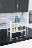 Risingmaber Dekoratif Beyaz 2 Katlı Raflı Çok Amaçlı Mutfak&Banyo Düzenleyici, Organizer MT91B - 8