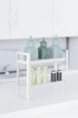 Risingmaber Dekoratif Beyaz 2 Katlı Raflı Çok Amaçlı Mutfak&Banyo Düzenleyici, Organizer MT91B - 4