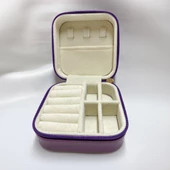 Takı Organizer Kutusu - Seyahat Aksesuar Çantası Düzenleyici-Mücevher Kutusu-Yerli Üretim-11x11x7 cm - 5