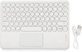 Sprange M50 10.4" Uyumlu Kablosuz Bluetooth Şarjlı TouchPad'li Türkçe Q Klavye - Beyaz - 6
