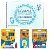 Gıpta Everlast 25 x 35 Bitmeyen Resim Defteri 4 Yaprak + Bic 3 Lü Boyama Seti - 1