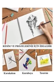 Resim Çantası 35x50 cm Resim Defteri Palet Fırça Seti 1 Paket Pembe Resim Proje Çantası Fermuarlı Kulplu 37x54 cm - 4