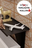 Risingmaber Siyah Montajsız Petek Üstü Metal Raf, Kalorifer Peteği Raf Dresuar Uçan Raf 80 cm MT99S - 2