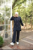 O Yaka Koldan Bağcıklı Taş Detaylı İkili Tesettür Eşofman Takımı - (38-46) - 71208 - Lacivert thumbnail 6