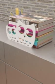Risingmaber Dekoratif Beyaz Baykuş Desenli Metal Kitap Tutucu Metal Kitap Desteği MK16B - 3