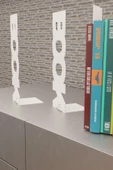 Risingmaber Dekoratif Beyaz Dikey Book Yazı Tasarımlı Metal Kitap Tutucu(İkili Set) MK11B - 6