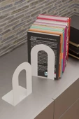Risingmaber Dekoratif Beyaz Klasik Metal Kitap Tutucu , Kitap Desteği (İkili Set) MK4B - 7