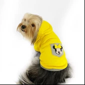 Sarı Sevimli Fare Kapşonlu Sweat by Kemique Köpek Kazağı thumbnail 2