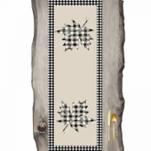 Çuınar Yaprağaı Damalı, krem zeminde Desen Ranır - Runner - 1