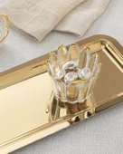 English Home Shiny Metal Tepsi 22x19 Cm Gold - 2