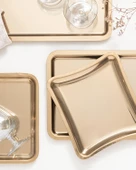 English Home Shiny Metal Tepsi 22x19 Cm Gold - 3