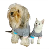 Kitty Grey Kapsonlu Sweatshirt Kedi Süeteri Kedi Kıyafeti - 6