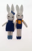 Blue Rabbits Ailesi Amigurumi Organik Oyuncak - 1