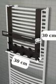 Siyah Raflı Havlupan Askısı Banyo Petek Askısı ve Raflı Havlu Askılığı, Banyo Peteği Askılığı MT105S - 7