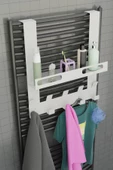 Risingmaber Beyaz Raflı Havlupan Askısı Banyo Petek Askısı ve Raflı Havlu Askılığı, Banyo Peteği Askılığı MT105B - 4