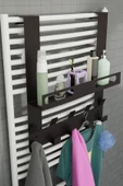 Siyah Raflı Havlupan Askısı Banyo Petek Askısı ve Raflı Havlu Askılığı, Banyo Peteği Askılığı MT105S - 2