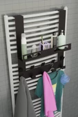Siyah Raflı Havlupan Askısı Banyo Petek Askısı ve Raflı Havlu Askılığı, Banyo Peteği Askılığı MT105S - 4