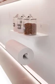 Risingmaber Ultra Güçlü Yapışkanlı Beyaz Metal Baharatlık Raflı Havluluk, Kağıt Havlu Tutucu MT94BD - 5