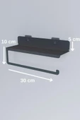 Risingmaber Ultra Güçlü Yapışkanlı Siyah Metal Baharatlık Raflı Havluluk, Kağıt Havlu Tutucu MT94SD - 5