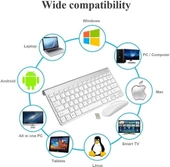Huawei Mediapad T3 7" Uyumlu Kablosuz Wireless Pilli Türkçe Q Klavye - Gümüş - 8
