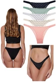 Kalp Baskılı Brazilian İpli Bikini 5 Lİ Paket - 1