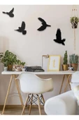 DDPEST Ahşap Dekoratif Mdf Kesim Kuş 4 Lü Set Duvar Dekorasyon - 1