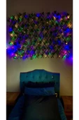 DDPEST 2Adet RGB 10metre Ledli Dekoratif Yeşil Sarmaşıklı 70cm*120cm  Akordiyon Çit Bahçe Duvar Tavan Çiti - 2