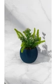 DDPEST Yosunlu Mini Saksıda Yapay Boncuk Çiçeği Bitkisi Lavanta Garnitürlü Mavi Saksı Mini Boy - 2