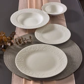 GÜRAL PORSELEN Bronte Bone 24 Parça 6 Kişilik Yemek Takımı thumbnail 2