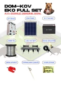 DOM-KOV Domuz Ayı Kovucu Set - Elektrikli Çit Sistemi - Güneş Panelli Set - 1