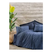 Cotton Box Plain Çift Kişilik Nevresim Takımı Sooty Denim - 1