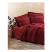 Cotton Box Plain Tek Kişilik Nevresim Takımı Sooty Bordo - 1