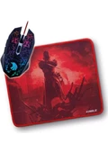Polosmart PGM02 Gaming Mouse + Mouse Pad Kırmızı Eagle - 1