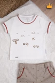 %100 Pamuk Triko Kız Erkek Bebek Çocuk Şortlu Takım 15031 - 7