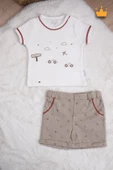 %100 Pamuk Triko Kız Erkek Bebek Çocuk Şortlu Takım 15031 - 6