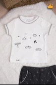 %100 Pamuk Triko Kız Erkek Bebek Çocuk Şortlu Takım 15031 - 2