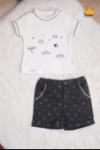 %100 Pamuk Triko Kız Erkek Bebek Çocuk Şortlu Takım 15031 - 1
