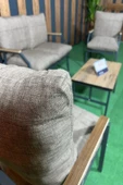 UFUK HOME Linda 211 Sehpalı Kahverengi Fermuarlı Bahçe Balkon Takımı, Cafe, Salon - Metal Kanepe Koltuk Takımı - 5