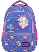 Waddell Lisanslı Lila Unicorn Desenli İlkokul Çantası Beslenme Çantası ve Kalemlik - 2