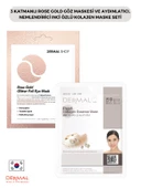 3 Katmanlı Rose Gold Göz Maskesi ve Aydınlatıcı, Nemlendirici Inci Özlü Kolajen Maske Seti - 1