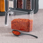 Porsima 1129 12li Etiketli Standlı Baharatlık Takımı Kendinden Yapışkanlı Kaşıklı Ve Kapaklı Baharatlık Seti thumbnail 3