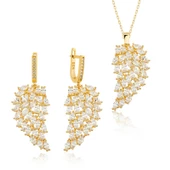 925 Ayar Gümüş Gold Melek Kanadı Kadın Set - 1