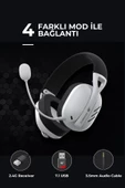 Havit Gamenote Fuxi-H3 Gaming Oyuncu Mikrofonlu Kulaklığı 7.1 - 4 Modlu (BT, 2.4Ghz, Type-C, 3.5mm) - Beyaz - 2